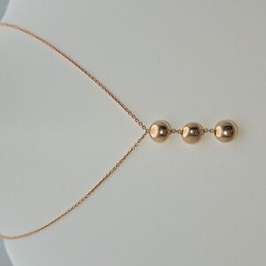 Three Ball Drop Pendant Necklace with Adjustable Chain Sterling Silver